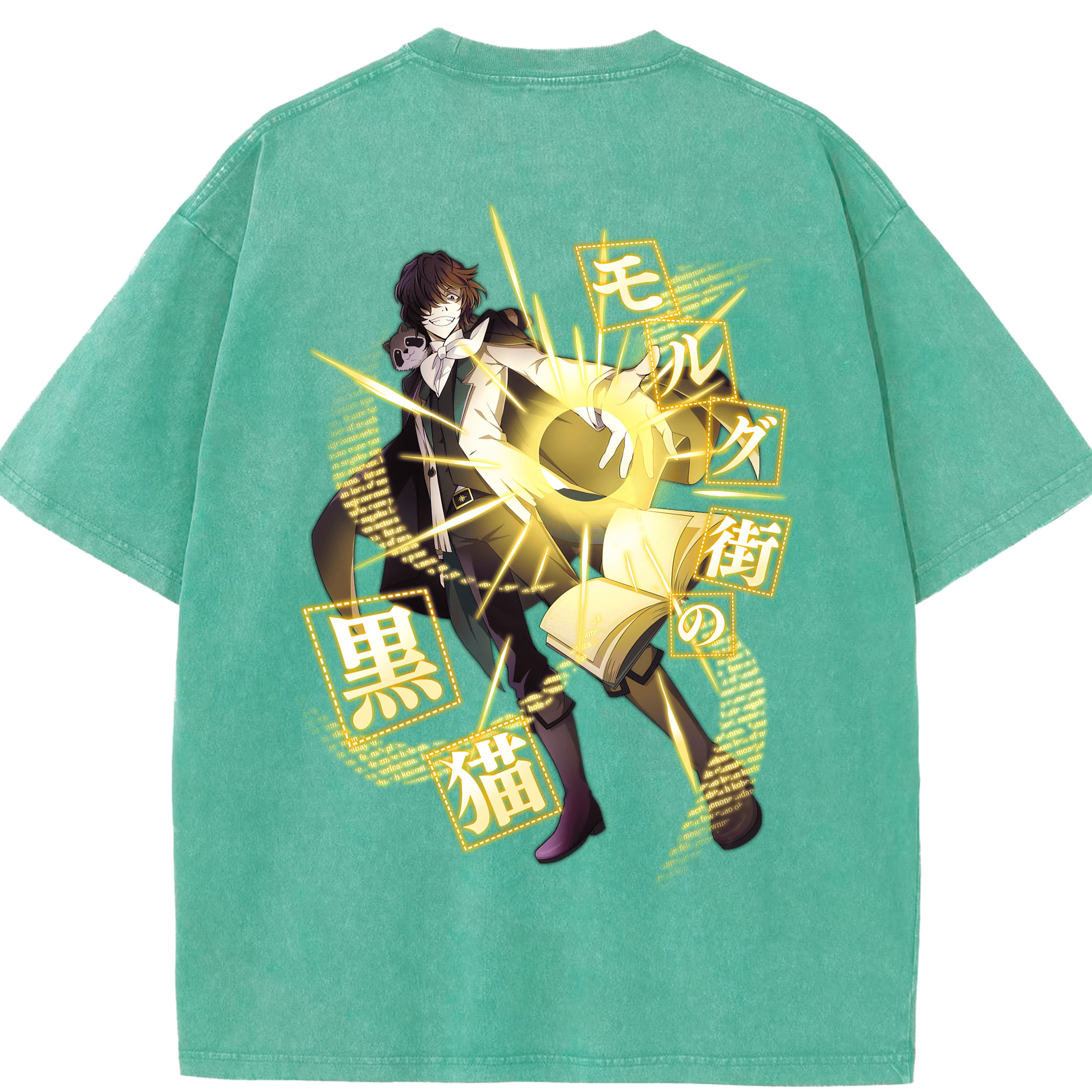（画像用） 文豪ストレイドッグス Bungo Stray Dogs 綿100% ヴィンテージ風 半袖Tシャツ（背面プリント）